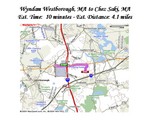 Wyndam Westborough-to-Chez Saki mapquest